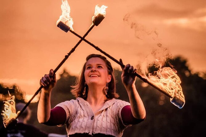 Fire Dancing with Iga - The Fun Part: Warm-Up, Practice Tricks, Then Flame
