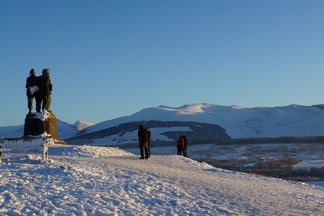 Glasgow: Loch Ness, Inverness & The Highlands - 2 Day Tour - Fort William lunch break plus the Commando Monument, with Ben Nevis in view