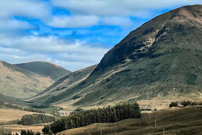 Glenfinnan Viaduct Glencoe Fort William Private Tour Glasgow - Commando Monument, Ben Nevis in the background, and easy panoramic photos